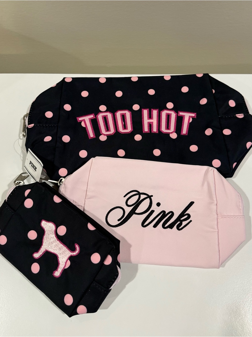 Victoria’s Secret PINK makeup bag trio NWT